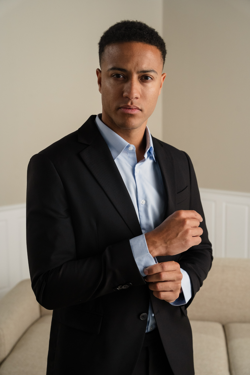 Premium Yksirivinen bleiseri - musta