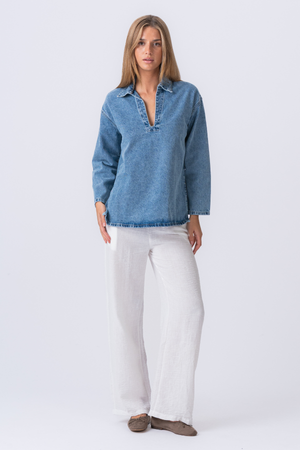 Cassia denim -paita - vaaleansininen