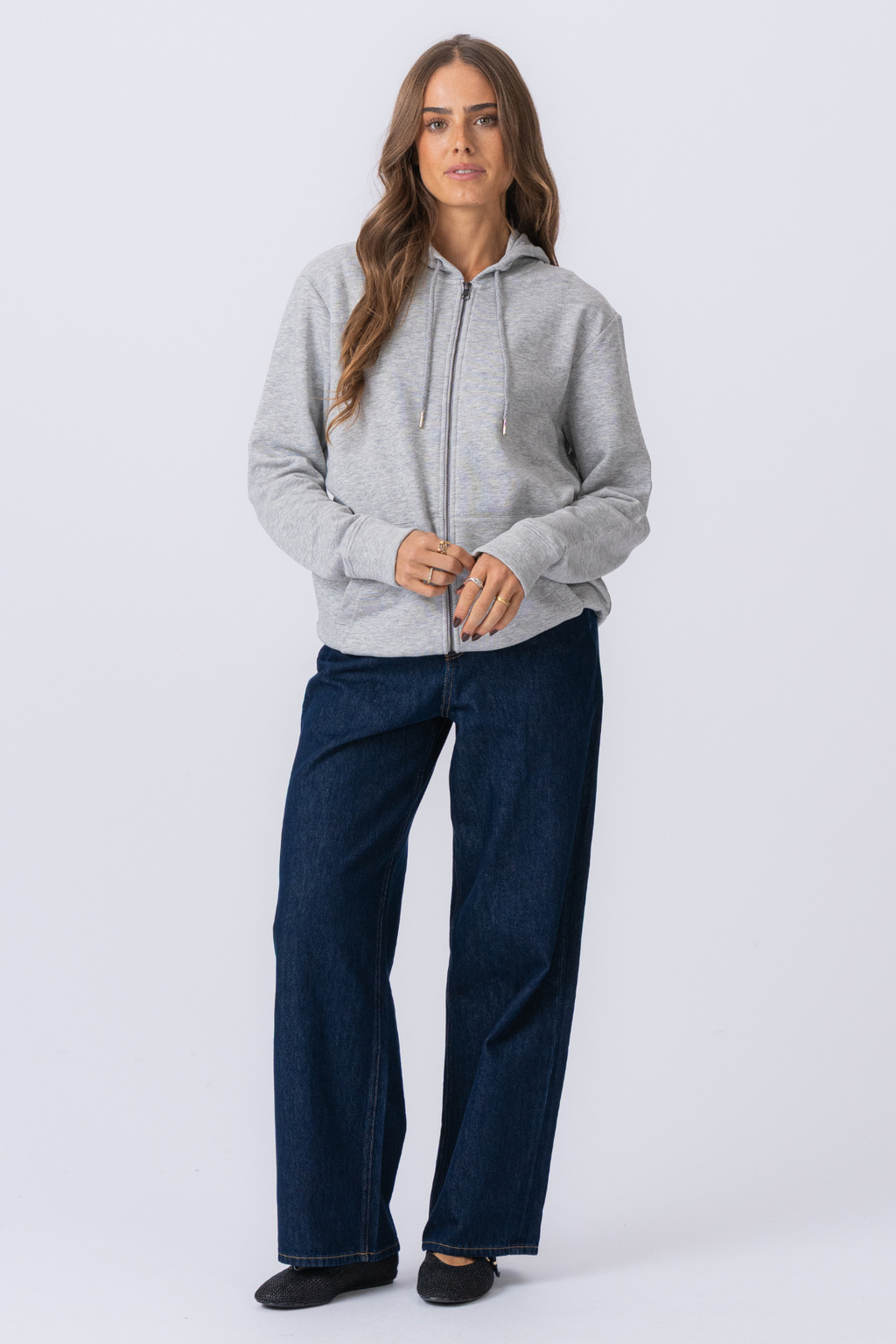 Zip -huppari - harmaa