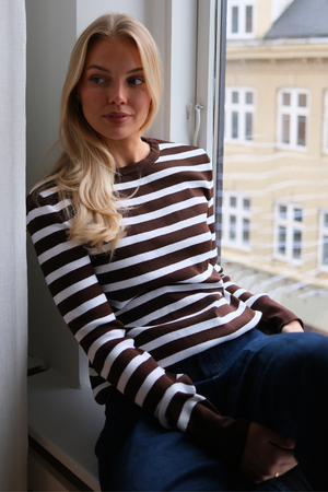 Maja raidallinen paita - ruskea