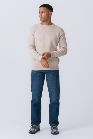 Crewneck Knit Pusero - Light Beige