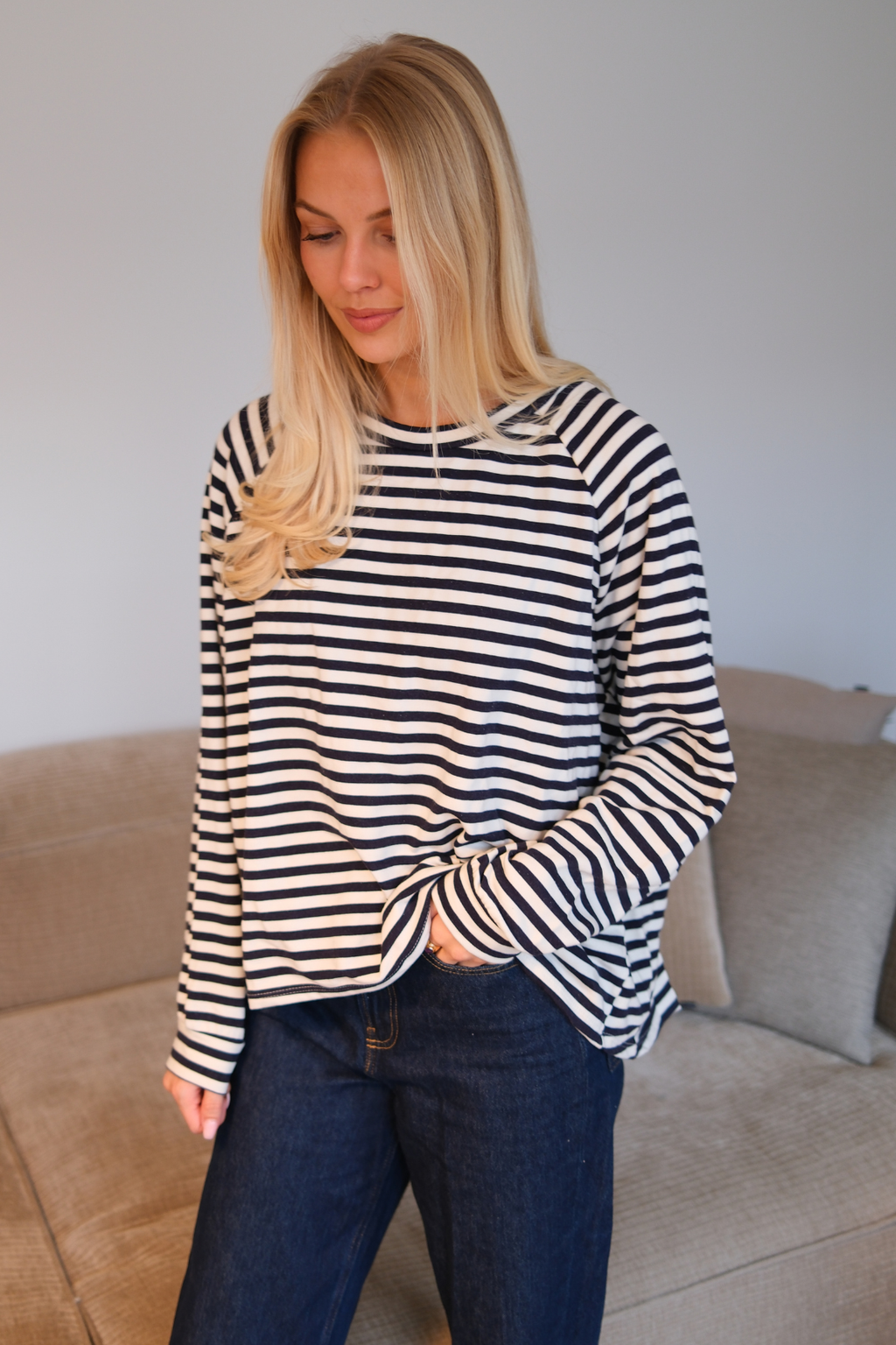 Raidallinen paita - Sininen