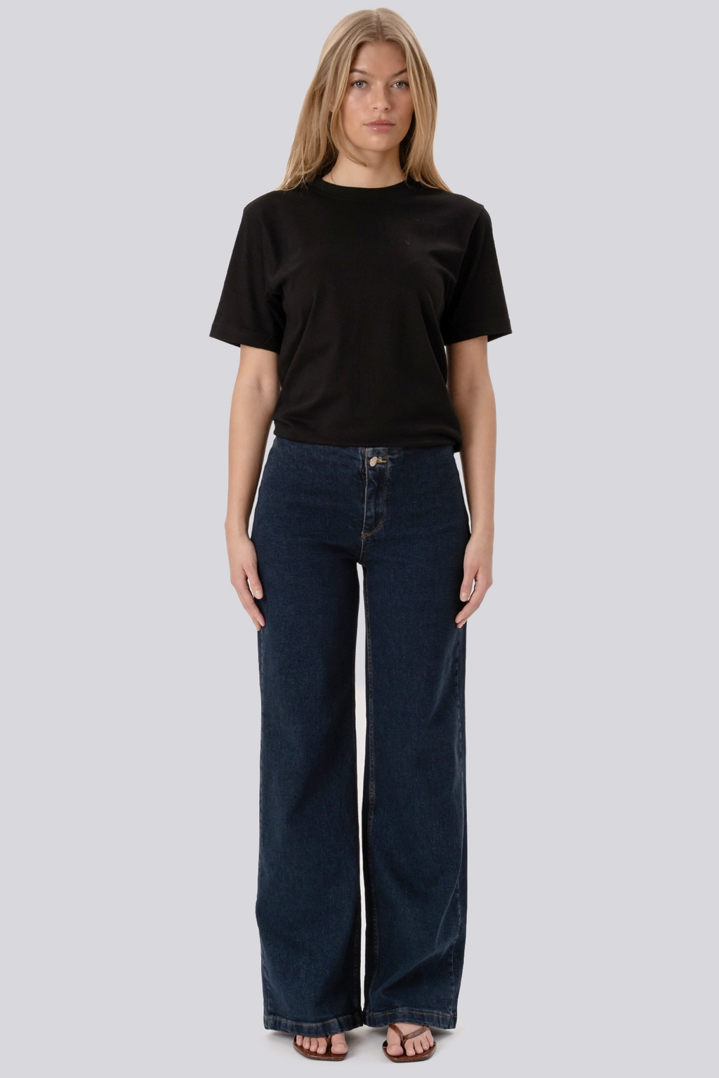 Miley Wide Jeans - tummansininen