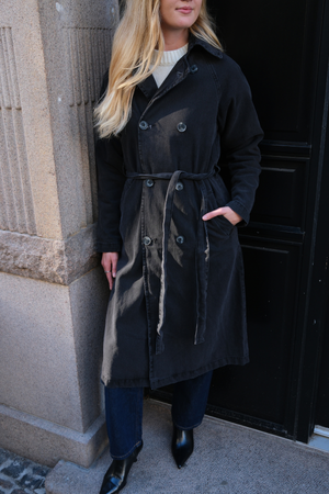 Denim -trenchcoat - antrasiitti