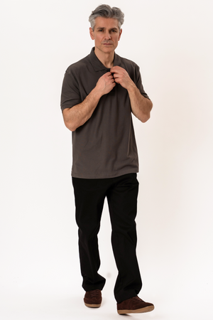 Basic Polo - tummanharmaa