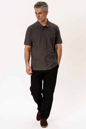 Basic Polo - tummanharmaa