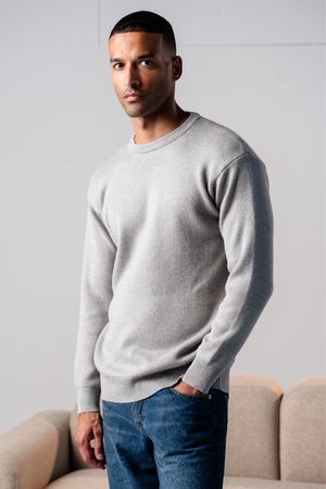Crewneck Knit -villapaita - vaaleanharmaa