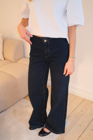 Miley Wide Jeans - tummansininen