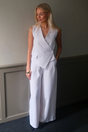 Melissa leveä Pants - vaaleanharmaa