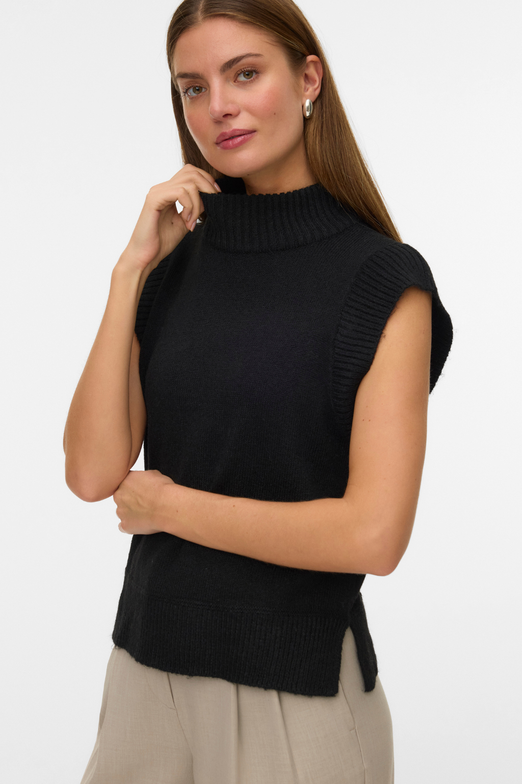 WOW Highneck -liivi - Musta