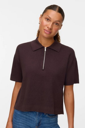 Kulta 2/4 Poloneck Pullover - Chocolate Torte