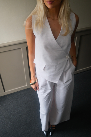 Melissa leveä Pants - vaaleanharmaa