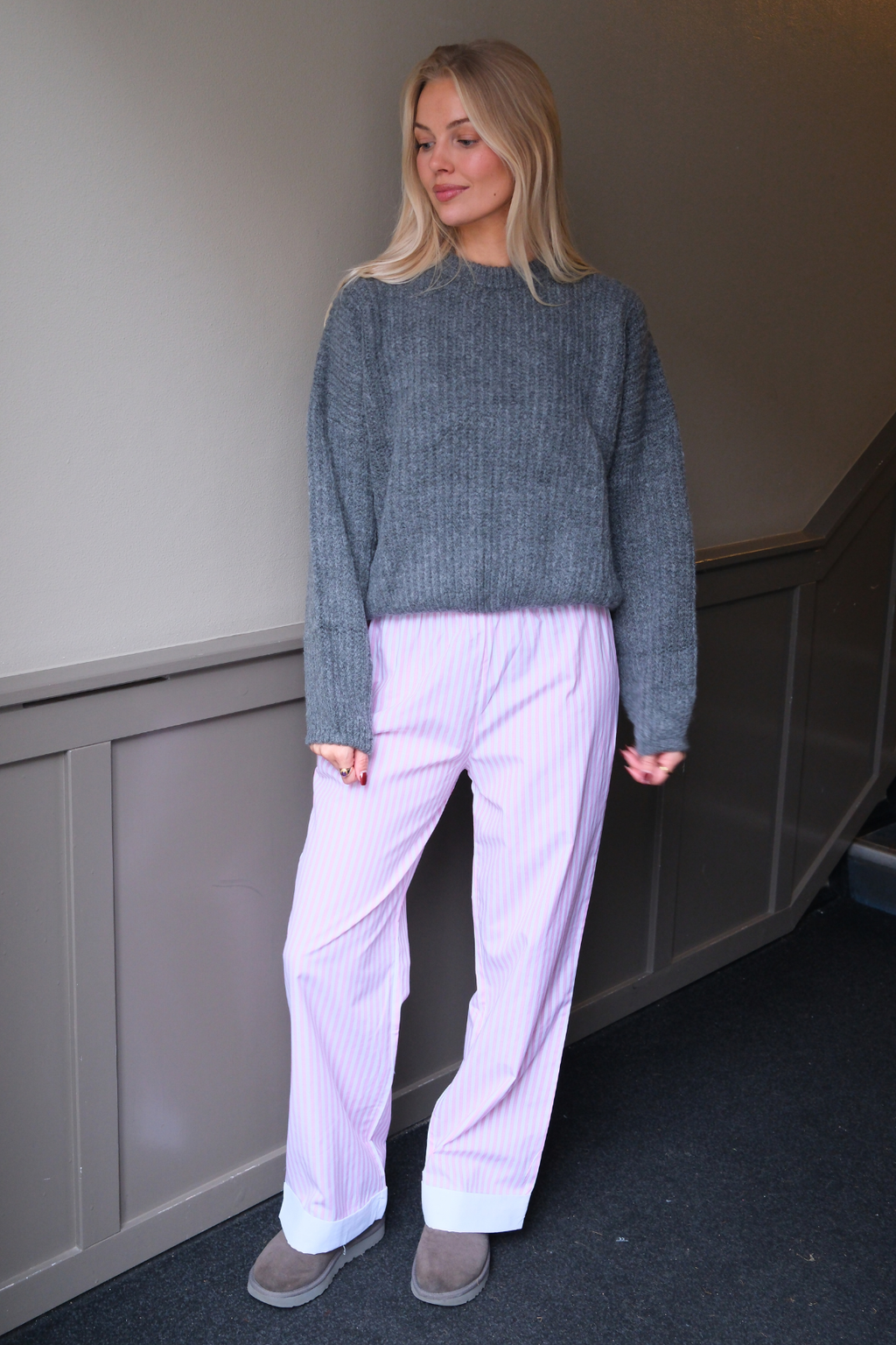 Layla raidallinen Pants - vaaleanpunainen