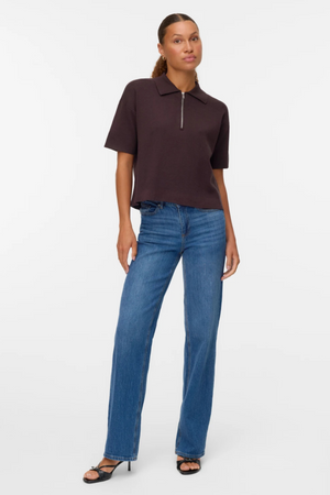 Kulta 2/4 Poloneck Pullover - Chocolate Torte