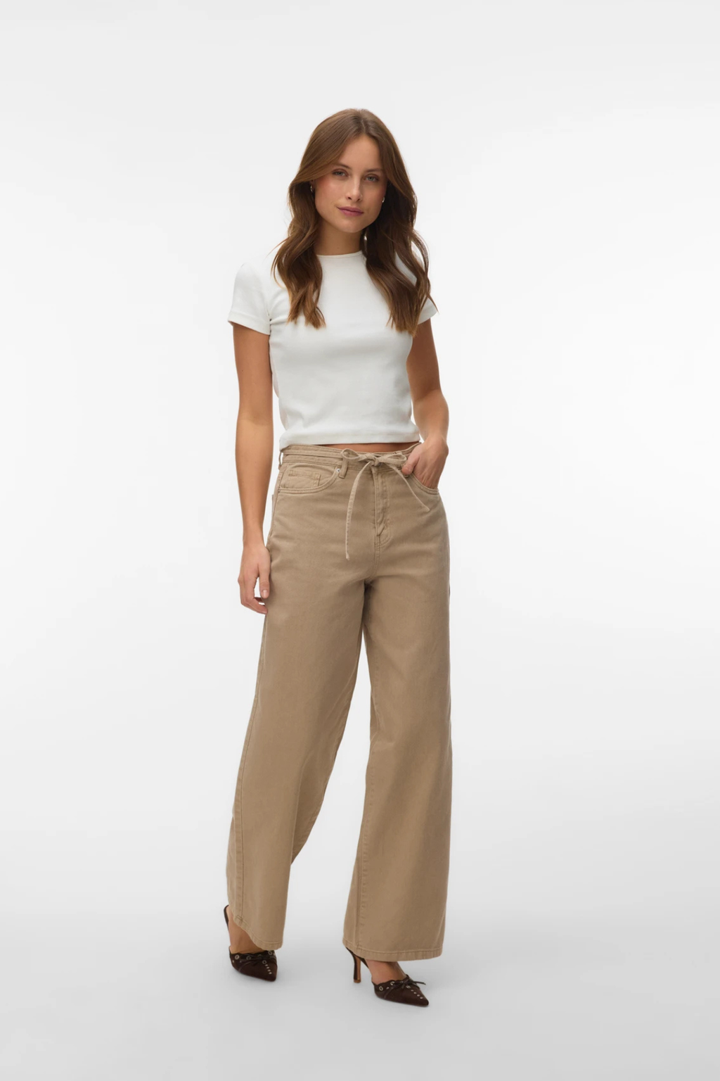 Wien leveä vyö, värilliset farkut - hopea minkki