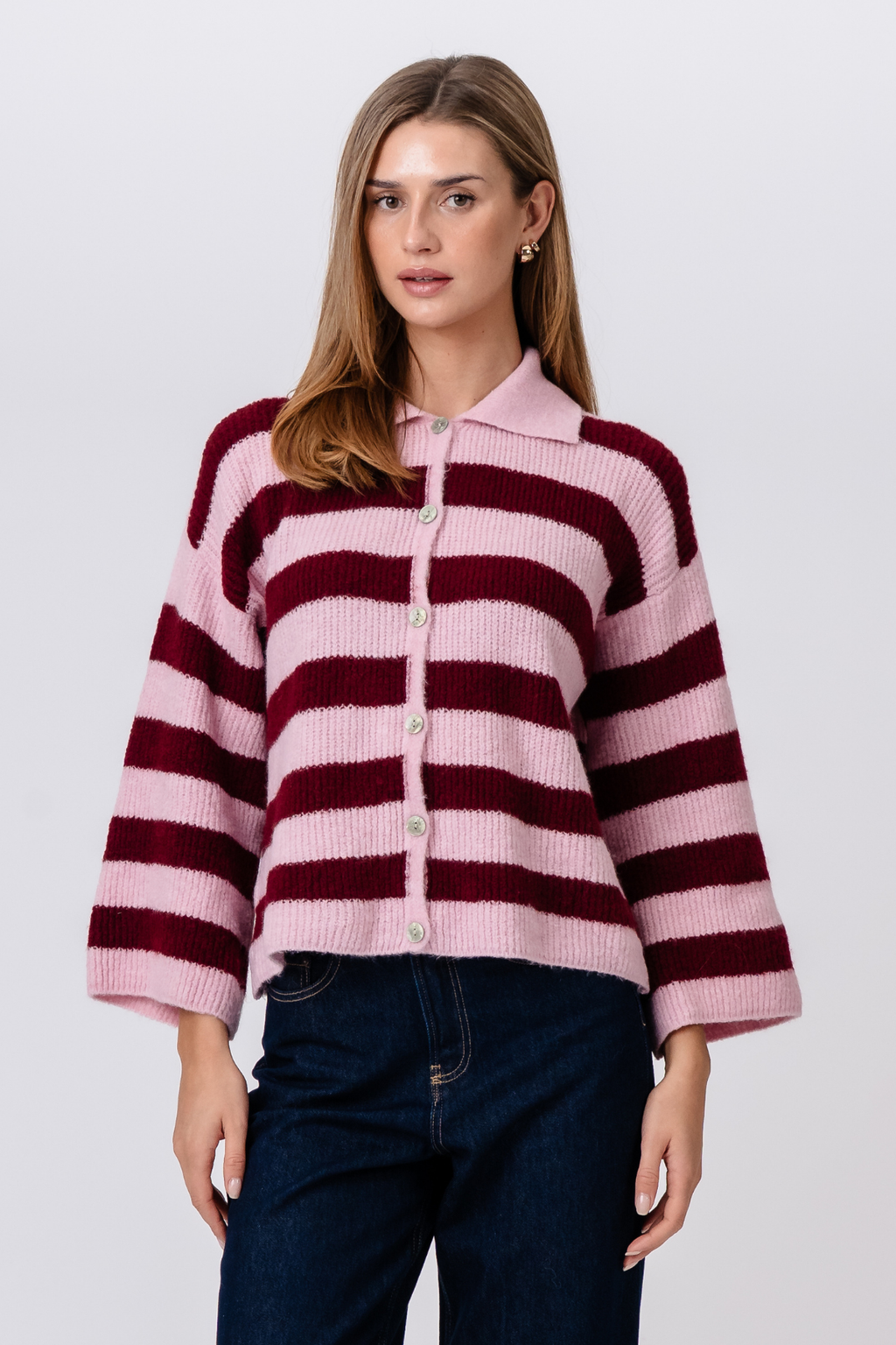 Josie Polo Knit - Pinkki/Burgundy