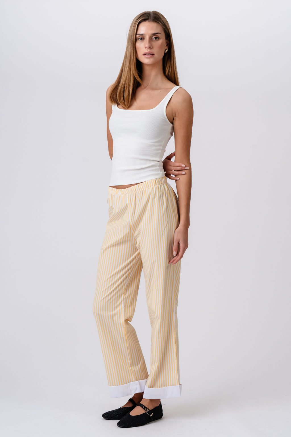 Layla raidallinen Pants - keltainen
