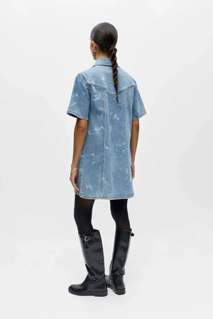 Claudia lyhyt farkkumekko - vaaleansininen denim