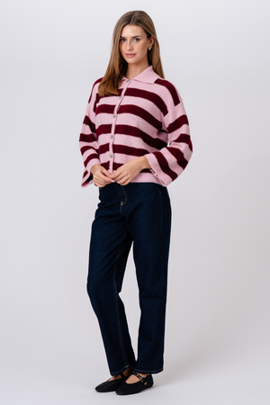 Josie Polo Knit - Pinkki/Burgundy