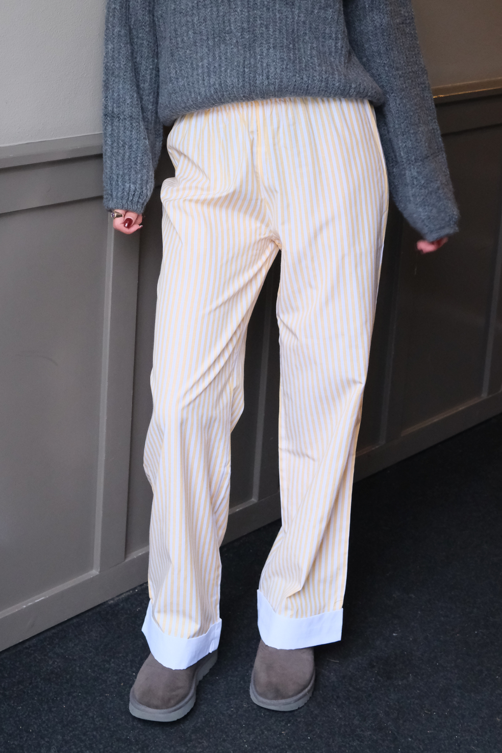 Layla raidallinen Pants - keltainen