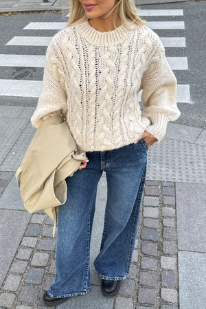 Emma Cable Knit - luonnonvalkoinen