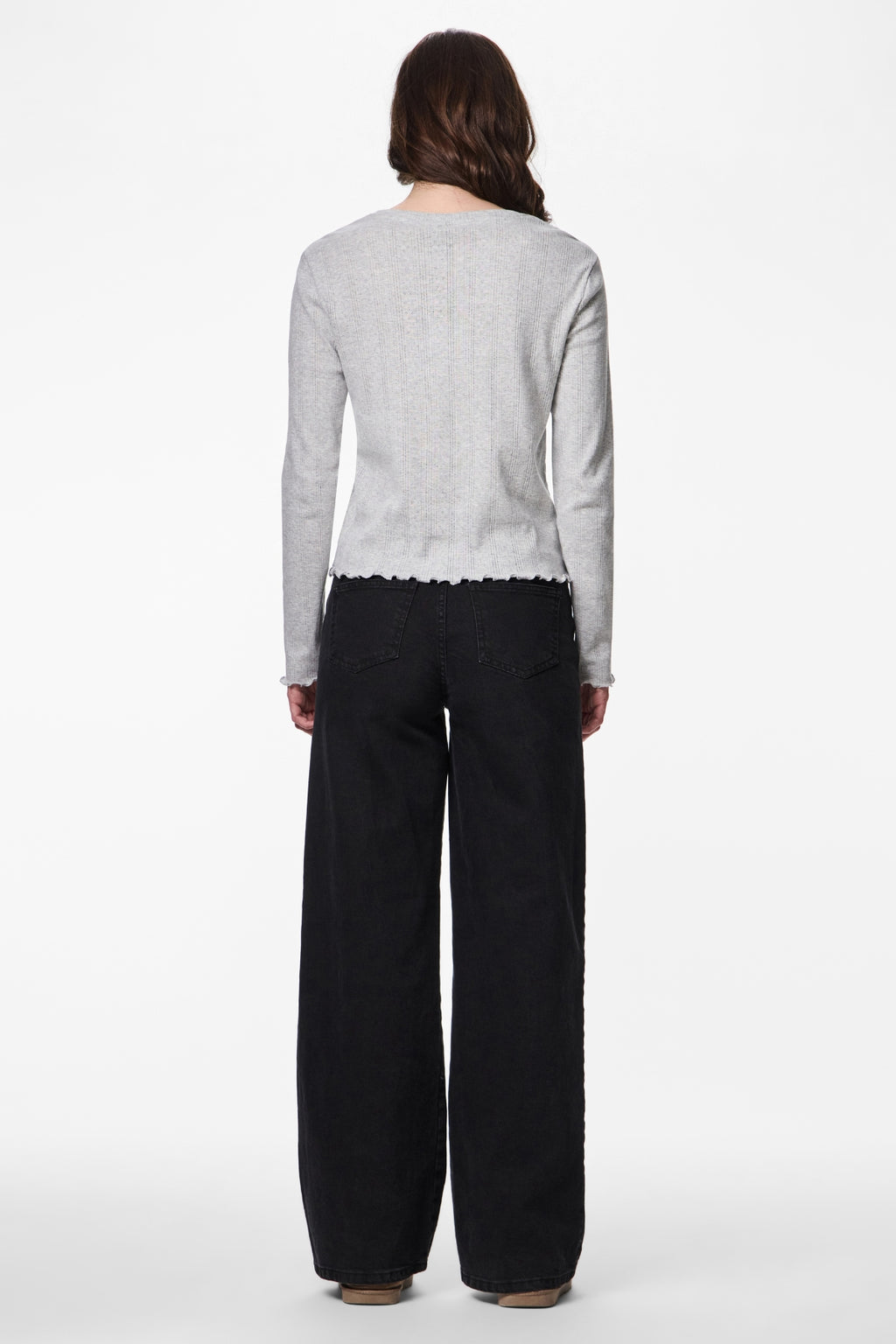 Marie O-neck toppi - vaaleanharmaa melange