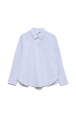 Inge Shirt - Palace Blue Lumivalkoinen