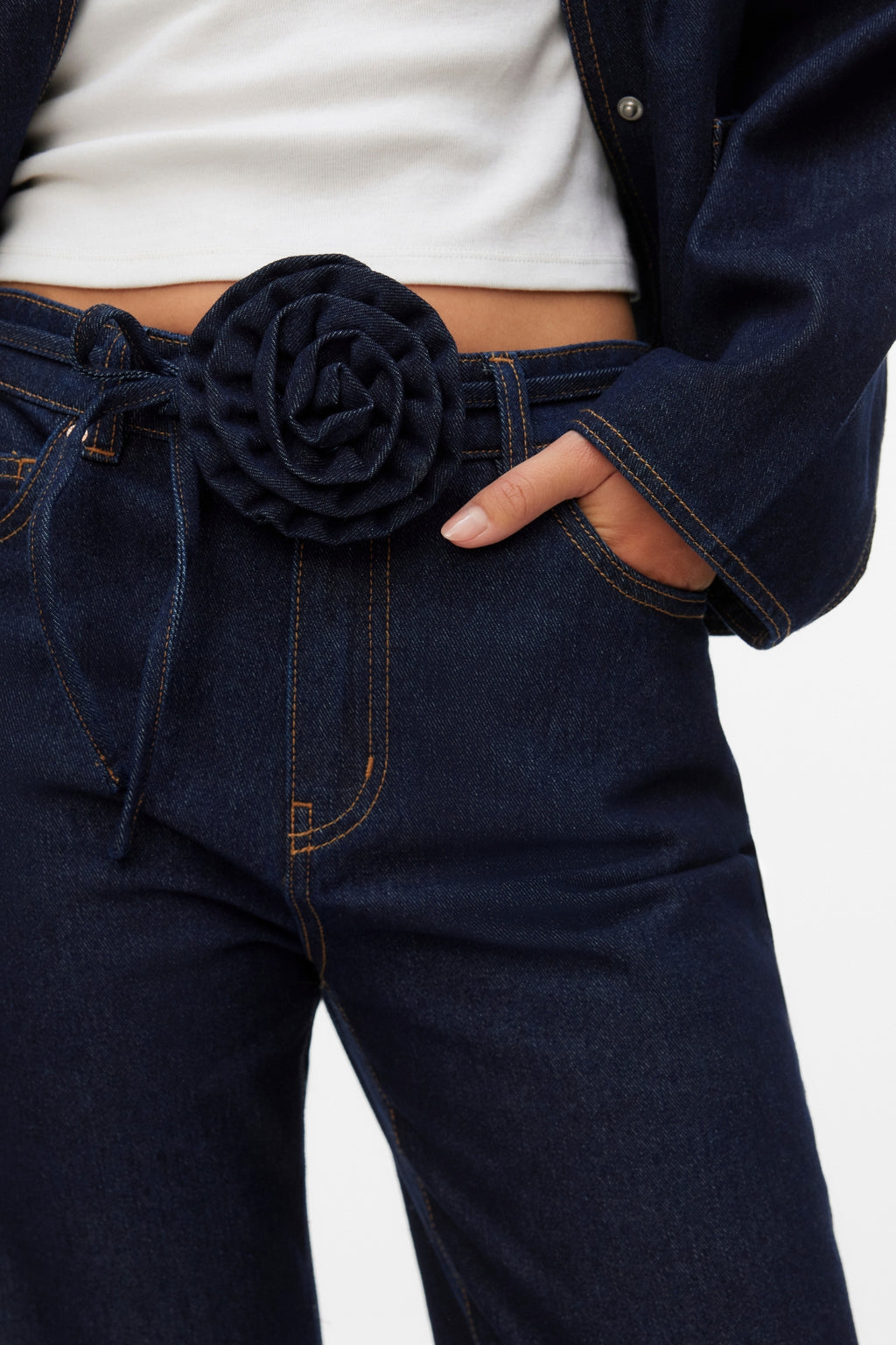 Allison Straight Rosebelt - tummansininen denim