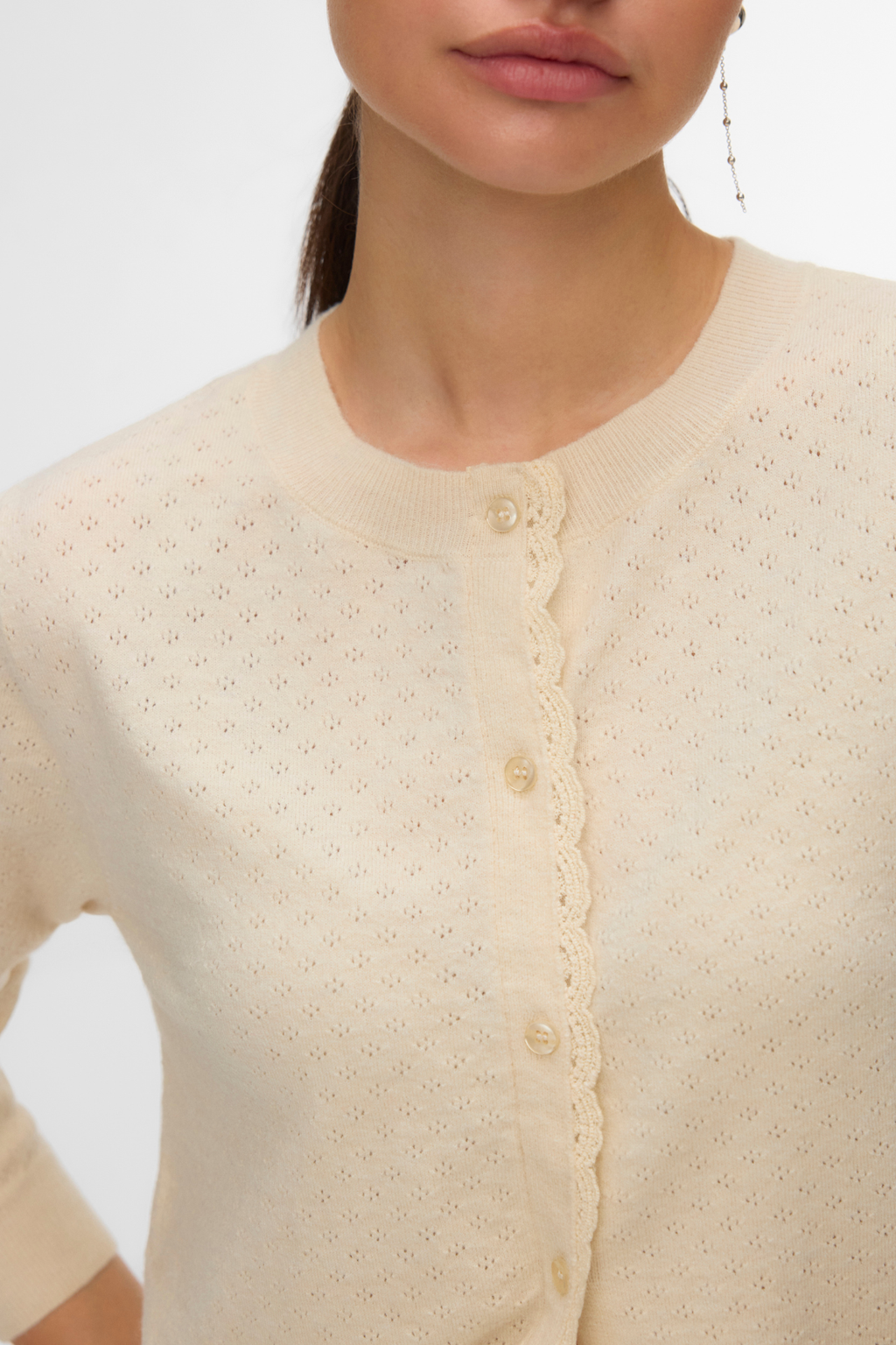 Marina Pointelle neuletakki - koivu