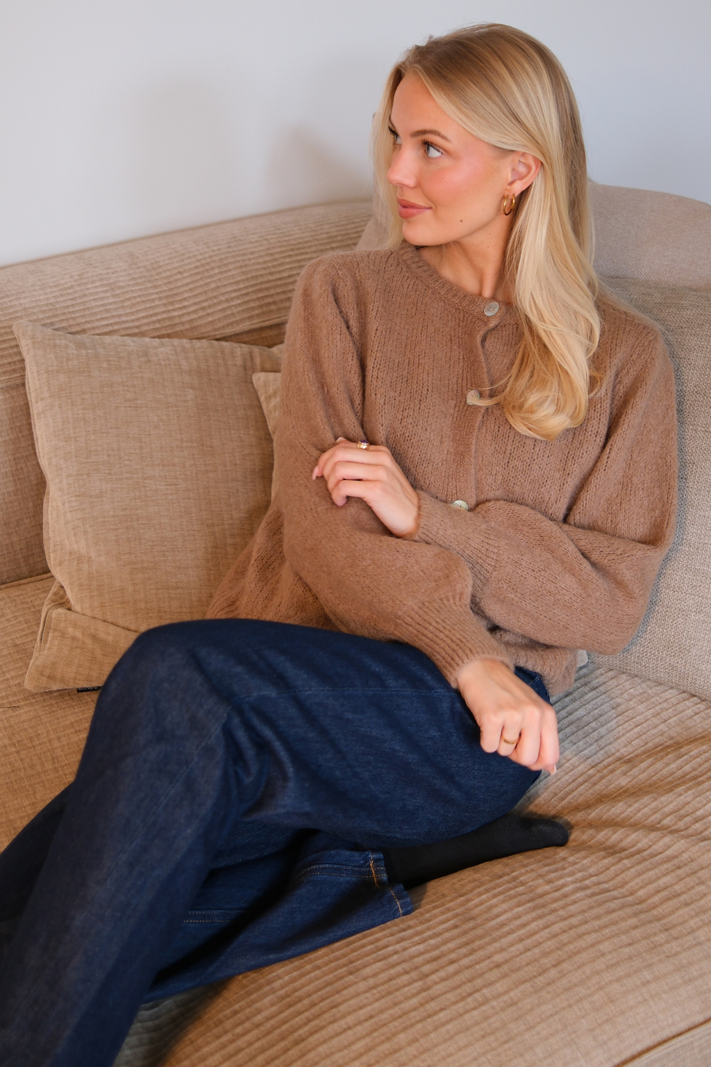 Anna neuletakki - ruskea