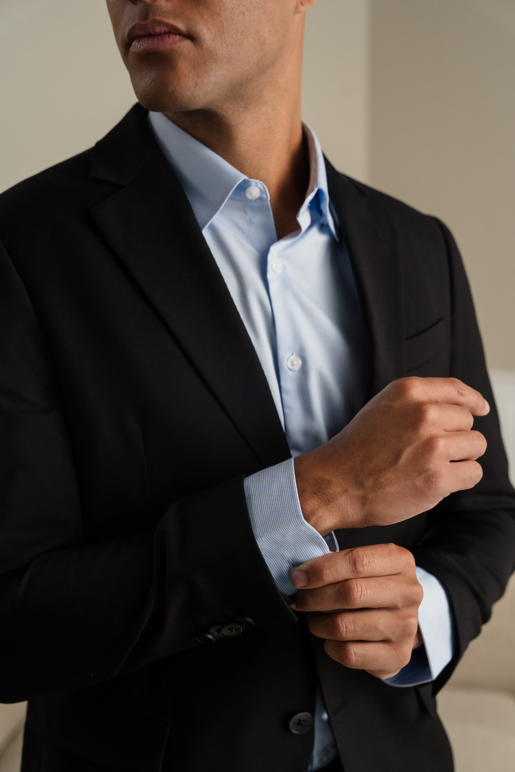 Premium Yksirivinen bleiseri - musta