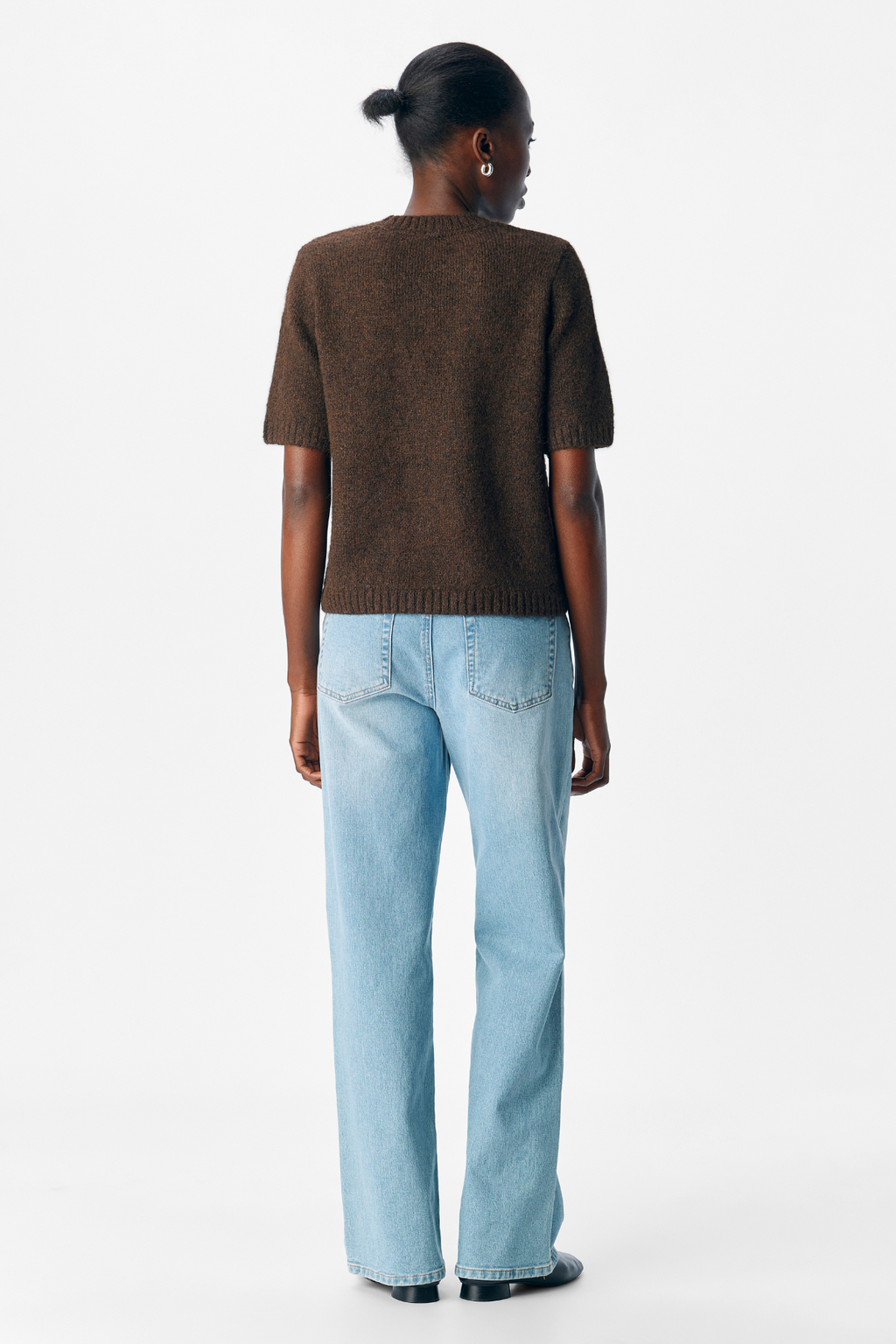 Aggia s/s neulottu pullover - sinetöinti ruskea