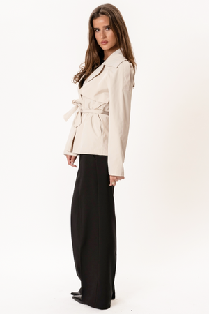 Sia Short Trenchcoat - luonnonvalkoinen