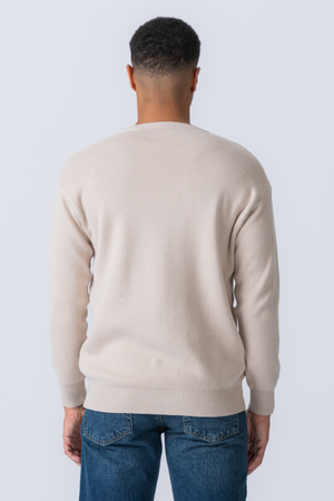 Crewneck Knit Pusero - Light Beige