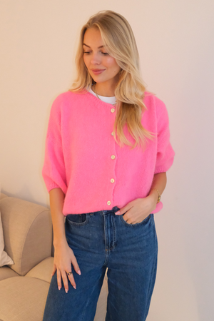 Mary lyhythihainen neule - Vauvan pinkki