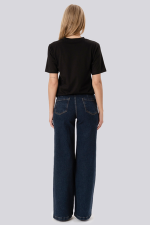 Miley Wide Jeans - tummansininen
