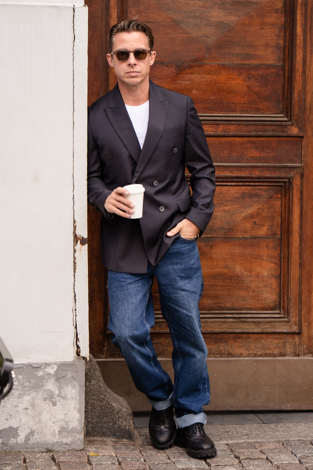 Premium Kaksirivinen bleiseri - musta