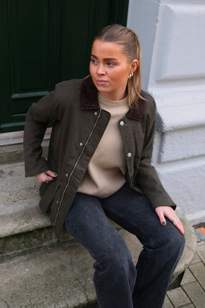 Twill -takki - tumma oliivi