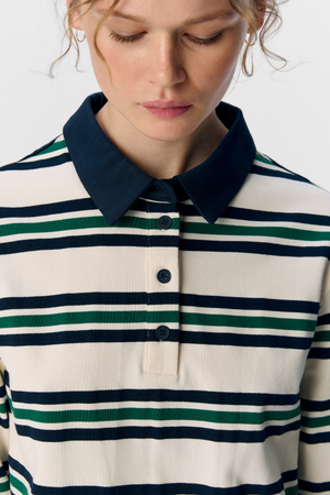 Nana L/S Polo Top - Sky kapteeni