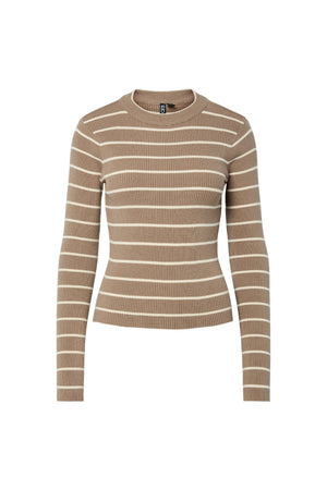 Mira New O-Neck Knit - Greige/Birch