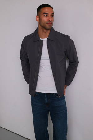 Lyhyt vetoketjutakki - harmaa