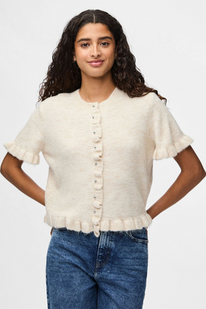 Lydia Frill Knit Cardigan - Koivu