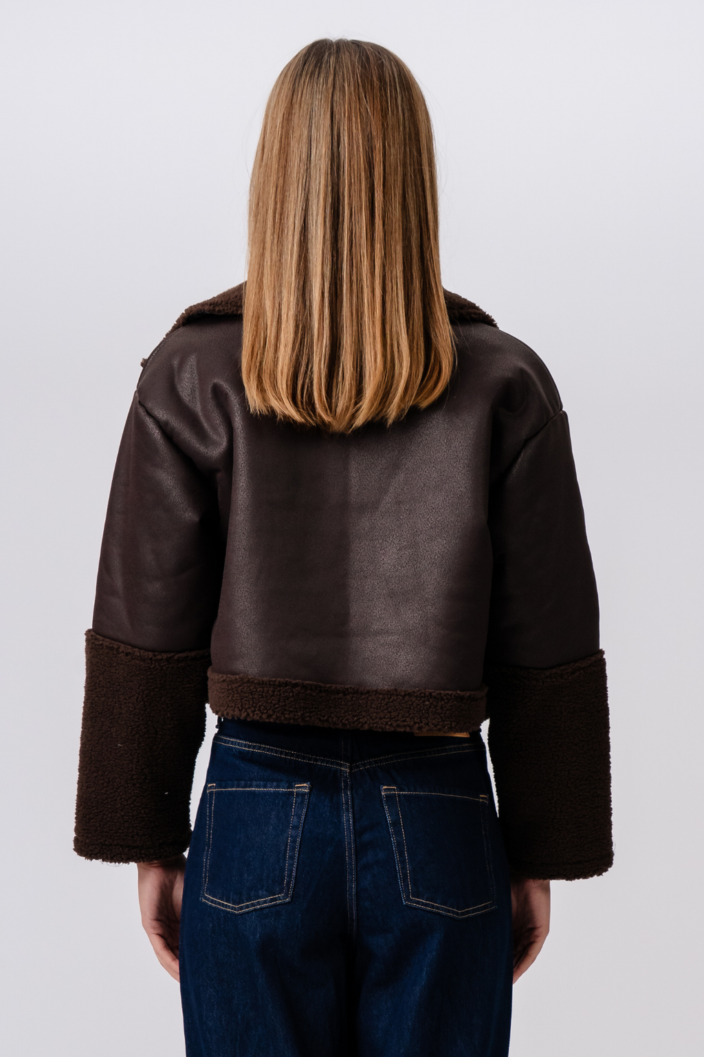 Daisy Shearling -takki - ruskea/musta