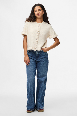 Lydia Frill Knit Cardigan - Koivu