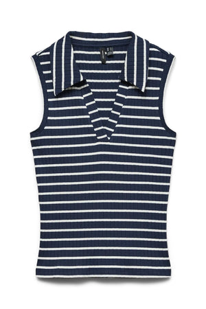 Sea Collar Top - Navy Blazer Stripes Raidat: Lumikki