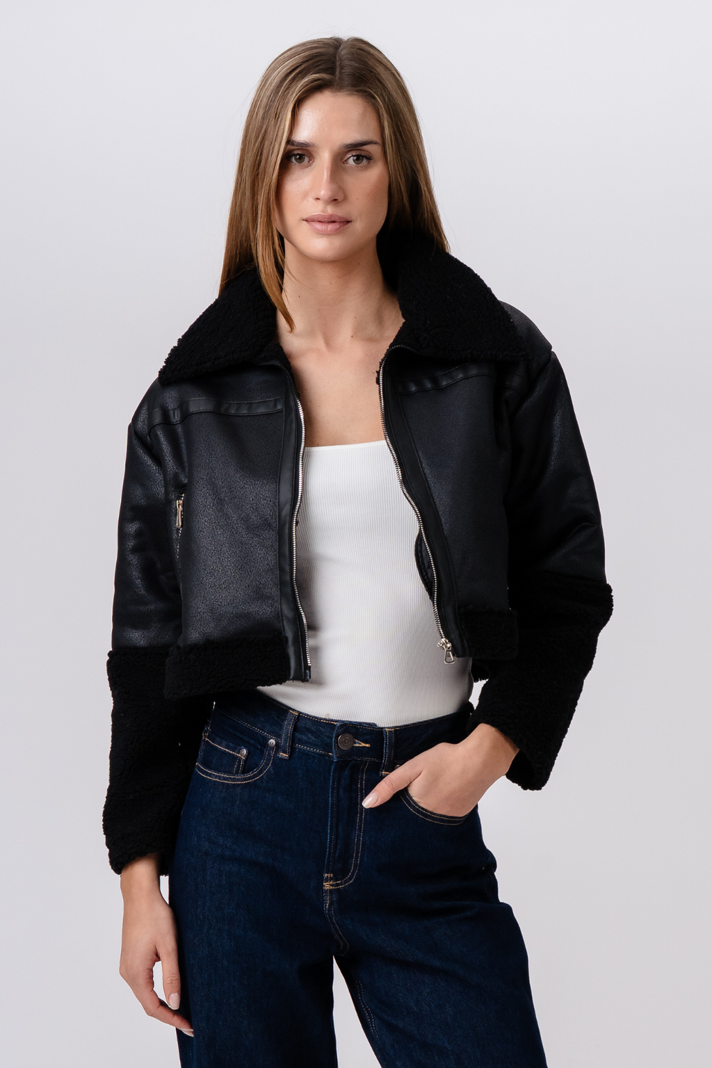 Daisy Shearling -takki - musta/musta