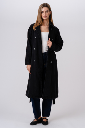 Denim -trenchcoat - antrasiitti