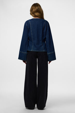 Flora Denim Shirt - Tummansininen Denim