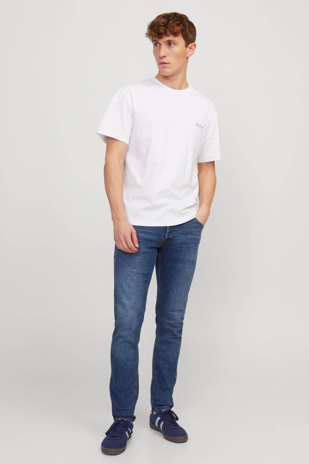 Glenn Stretch Farkut - Denimin sininen (ohut istuvuus)