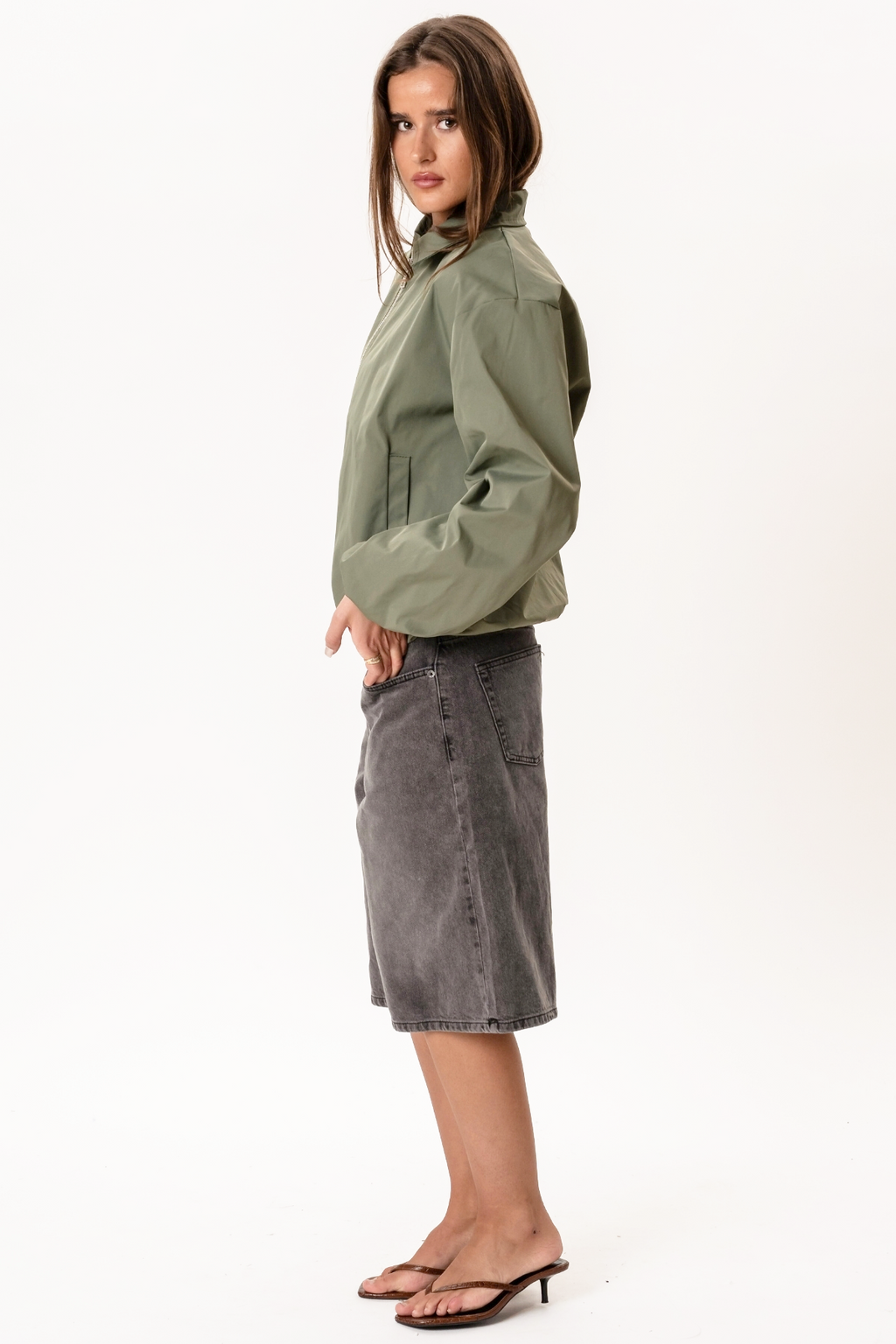 Ines lyhyt takki - Khaki